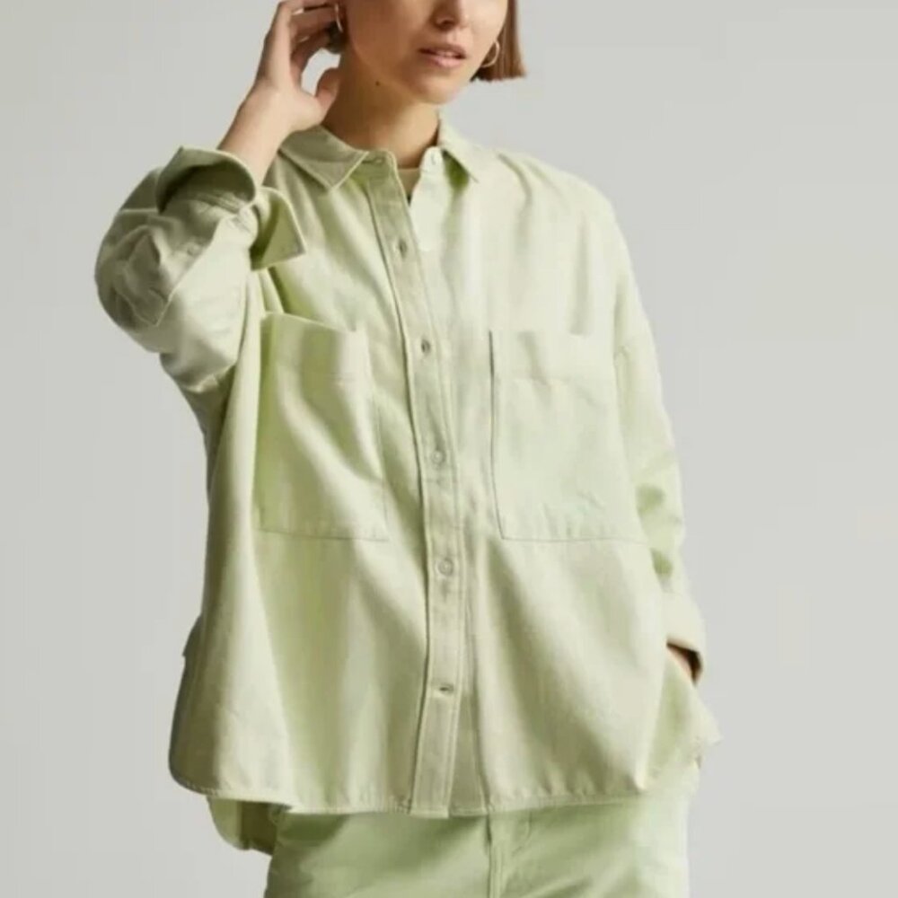NWT Everlane Boxy Flannel in Seafoam